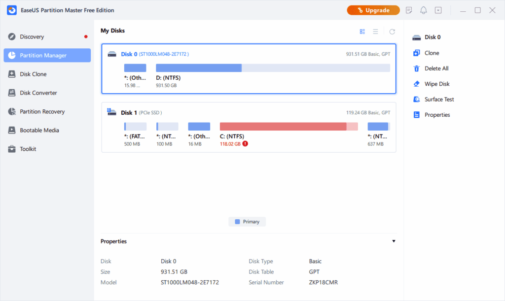 EaseUS Partition Master Full Crack